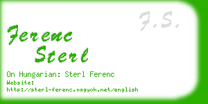 ferenc sterl business card